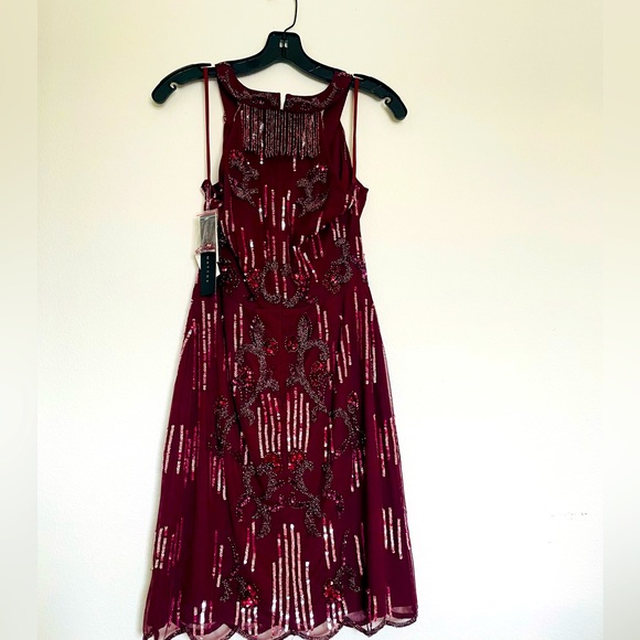 Aidan Mattox Beaded Sleeveless Cocktail Dress - Picture 4 of 6